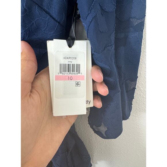 Kensie Navy Floral Textured Wrap Dress NWT – Size 10 – Flaw - Picture 7 of 9